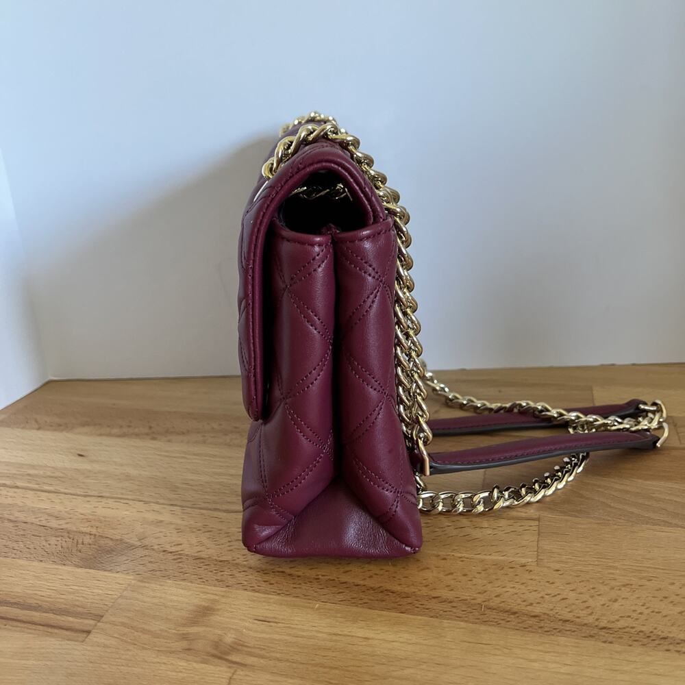 Kate Spade New York Natalia Leather Small Flap Crossbody Blackberry - Picture 2 of 16